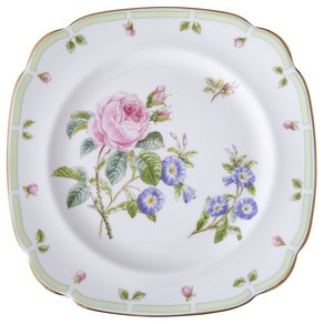 로얄알버트 보타니칼 골드 PLATE SQUARE, ROSES, 1개