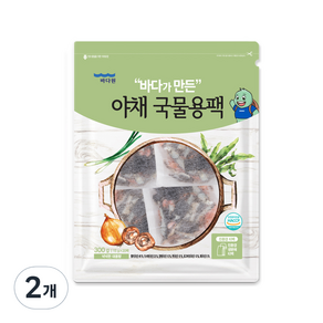 바다원 야채 국물용팩, 300g, 2개