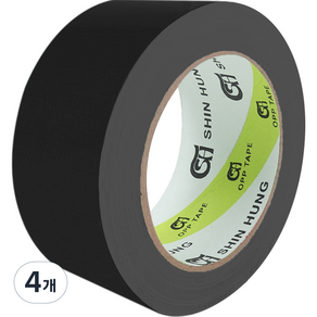 신흥테이프 면테이프 48mm x 25M 검정, 4개