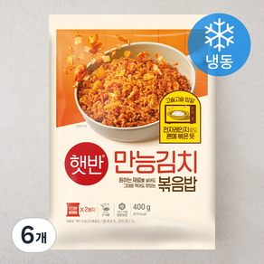 햇반 만능김치 볶음밥 2인분 (냉동), 400g, 6개