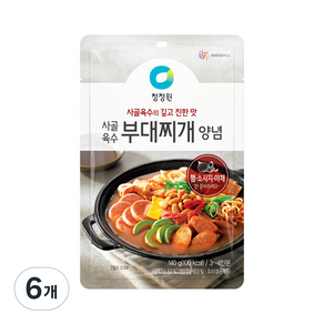 청정원 사골육수 부대찌개 양념, 140g, 6개