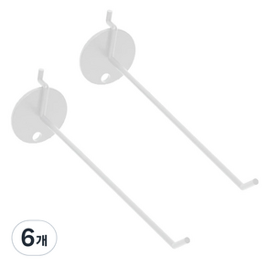 마켓감성 타공판 오피스 후크 L, 화이트, 6개