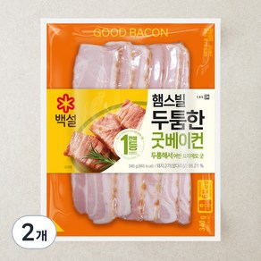 백설 햄스빌 두툼한 굿 베이컨, 340g, 2개