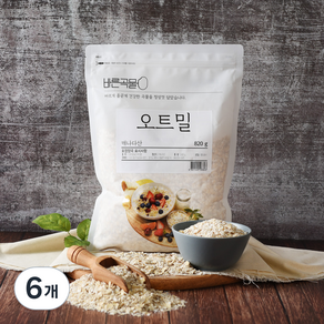 바른곡물 오트밀 캐나다산, 820g, 6개