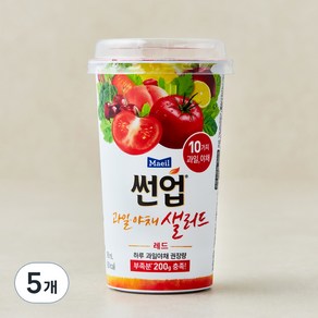 썬업 과일야채 샐러드주스 레드, 190ml, 5개