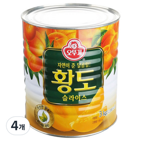 오뚜기 황도 슬라이스 통조림, 3kg, 4개