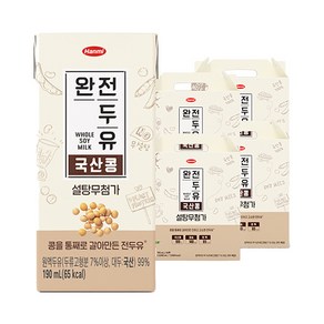 전두유 완전두유 국산콩 설탕무첨가, 190ml, 64개