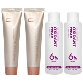에비뉴쉬에뜨 앱솔루트 컬러링 크림 염색제 120g + 산화제 100ml, 자연갈색, 2개
