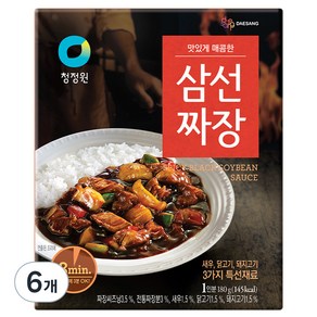 청정원 매콤한 삼선짜장, 180g, 6개