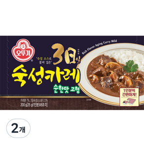 오뚜기 3일 숙성카레 순한맛 고형, 200g, 2개