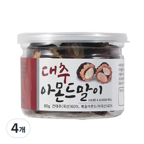 넛토리 대추아몬드말이, 80g, 4개