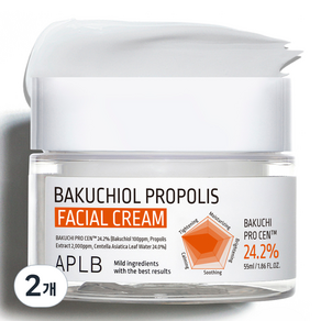 APLB 바쿠치올 프로폴리스 페이셜 크림, 55ml, 2개