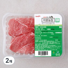 선진포크 바른농장 한돈 동물복지 인증 앞다리살 수육용 (냉장), 500g, 2개