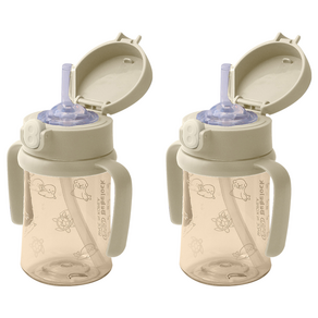 베베락 국내 제조 아이와 PPSU 원터치 빨대컵 210ml, 2개, 크림
