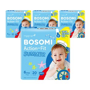 보솜이 액션핏 썸머 팬티형 기저귀 공용, 80매, 점보형(2XL)