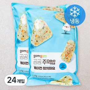 곰곰 주먹밥 베이컨 참치마요 (냉동), 24개입, 100g