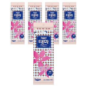 태화 고무장갑 올에이, 핑크, 중(M), 5개