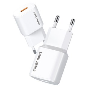 스윗홈 9V QC 3.0 USB 고속 가정용 충전기, 화이트, 2개