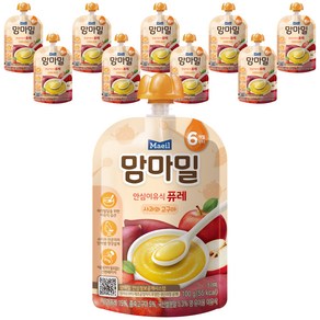 맘마밀 안심 이유식 퓨레 6개월부터, 사과 + 고구마 혼합맛, 10개, 100g