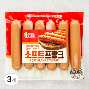 롯데햄 소프트 프랑크 소시지, 450g, 3개