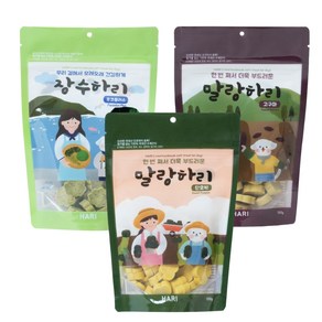 반려견 말랑하리 수제간식 3종 x 150g 세트, 1세트, 고구마, 단호박, 후코플러스