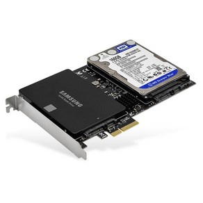 랜스타 PCI-E 2.5 SSD HDD 2포트 SATA3.0 카드 LS-PCIE-RAID, 1개