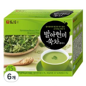 담터 발아현미 쑥차 플러스, 15g, 15개입, 6개