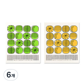 스칸맘 스웨덴 행주 폼버킷 행주 2p + 집게 2p 세트, 폼폼 그린, 폼폼 오렌지, 6개