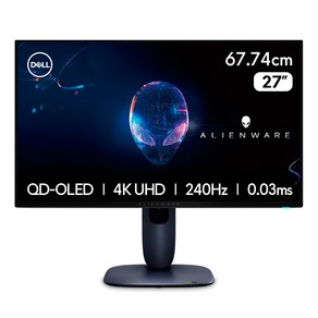 델 4K UHD 에일리언웨어 QD OLED 게이밍 모니터, 67.74cm, AW2725Q