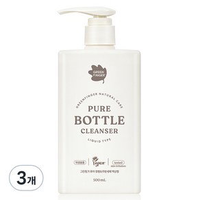 그린핑거 퓨어 젖병 앤 주방세제 액상형, 3개, 500ml