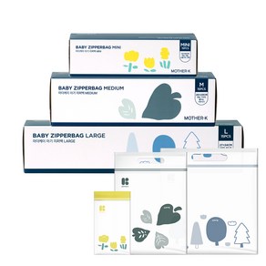 마더케이 아기 지퍼백 세트 Mini 15p + M 30p + L 15p, 1세트