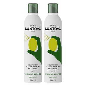 만토바 엑스트라 버진 올리브 오일 스프레이, 200ml, 2개