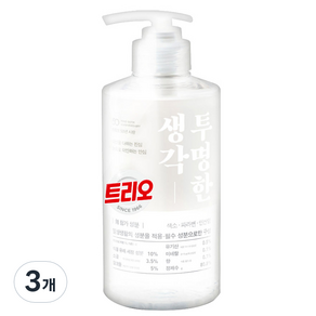 트리오 투명한생각 주방세제, 500g, 3개