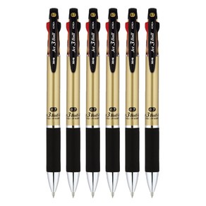 자바펜 제트 3볼 M 다색펜 0.7mm, 샴페인 골드, 6개