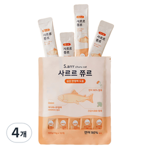 동원아르르 사르르 쮸르 짜먹는 고양이간식 심신안정, 연어, 100g, 4개