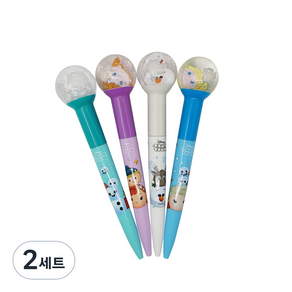 디즈니 썸썸 겨울왕국 반짝반짝 빛나는 워터볼 라이트펜 4종 세트, 올라프, 엘사, 안나, 눈, 2세트