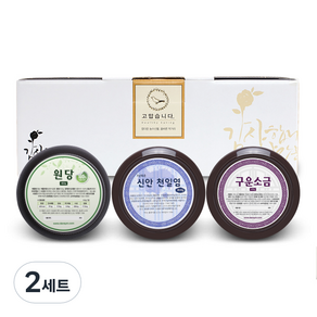 단짠 항아리 원당 400g + 신안천일염 400g + 구운소금 450g 선물세트 D5, 2세트