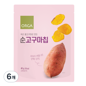 ORGA 순 고구마칩, 6개, 40g