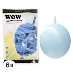 와우파티코리아 와우링커룬 마카롱 블루 풍선 15cm 50p, 6개