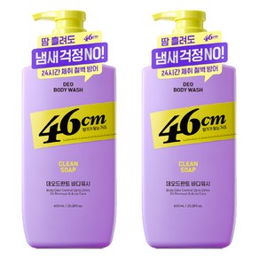온더바디 46cm 약산성 데오드란트 바디워시 클린솝향, 600ml, 2개