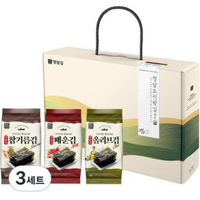 정담김 참기름김 5g x 8p + 매운김 5g x 6p + 올리브김 5g x 6p 도시락김 선물세트, 3세트