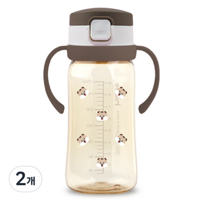 하이비 PPSU 에잇벤트 원터치 빨대컵 270ml, 다람이 초코브라운, 2개