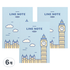 인디고어린이 초등 세계도시 고학년 노트 3-6 무제 22줄 좁은칸 내지 120g, 런던 빅 벤, 6개