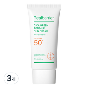 리얼베리어 시카 그린 톤업 선크림 SPF50+ PA++++, 50ml, 3개