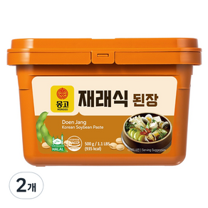 몽고식품 할랄 인증 재래식 된장, 500g, 2개