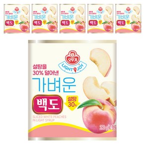 오뚜기 LIGHT 앤 JOY 가벼운 백도, 6개, 280g