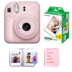 인스탁스 미니12 즉석카메라 블로썸 핑크 instax mini 12 + 미니필름 20p + 홀로그램 1단 앨범 + 틴케이스 랜덤발송