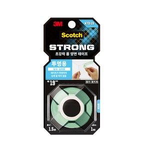 3M 스카치 초강력 투명 폼 양면테이프 19mm x 1.5m