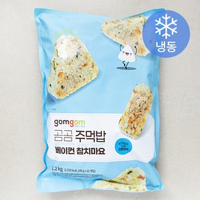 곰곰 주먹밥 베이컨 참치마요 (냉동), 12개입, 100g