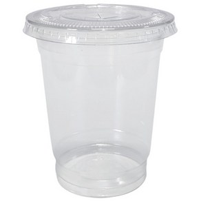 생활을그리다 투명 PET 아이스컵 + 평뚜껑, 410ml, 100개입, 1개